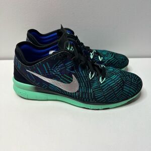 Nike Free 5.0 TR Fit 5 Blue Green Training Sneakers Womens Size 6.5 Athletic Run